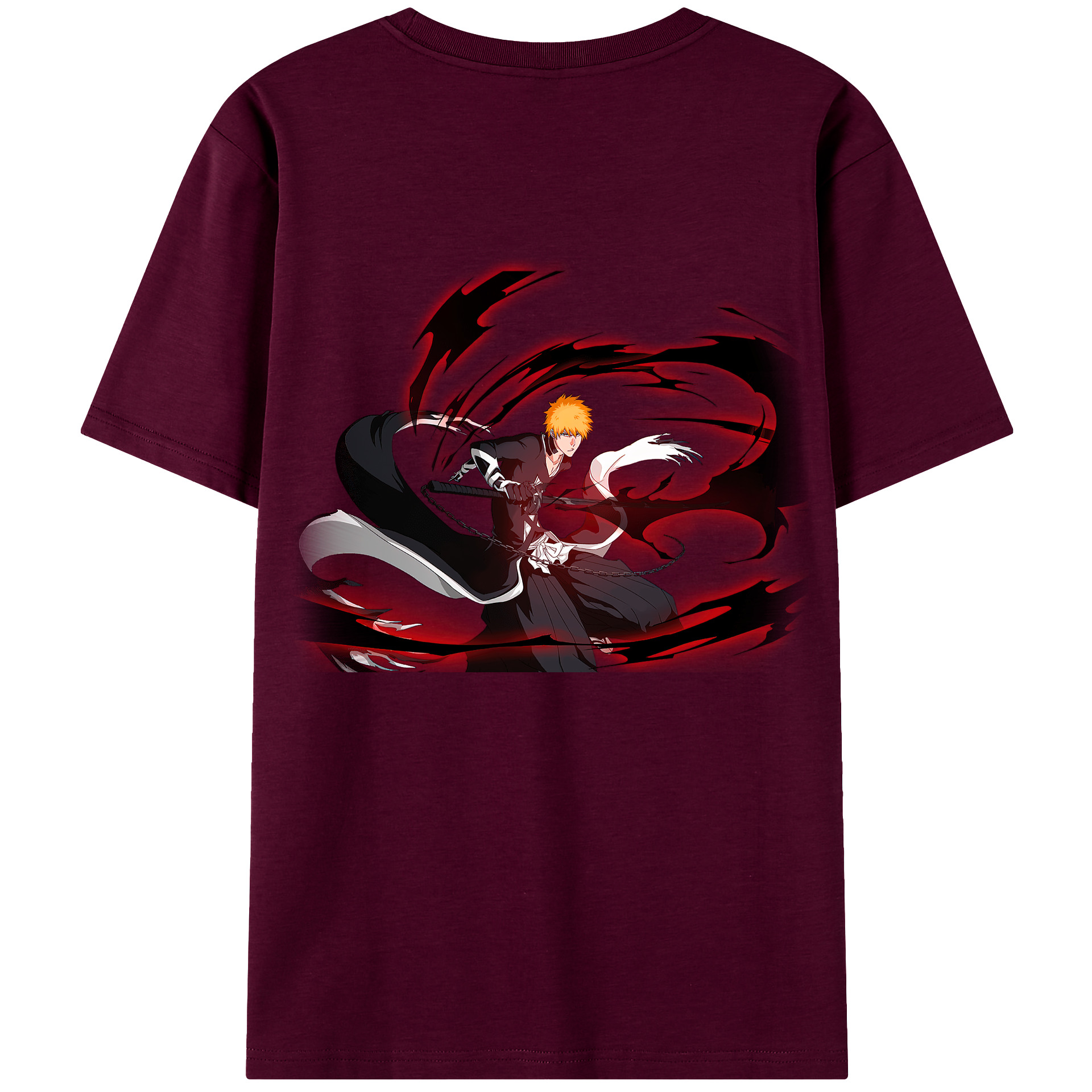 （画像用） ブリーチ 黒崎一護（くろさき いちご）BLEACH Kurosaki Ichigo レディース半袖Tシャツ(バックプリント)